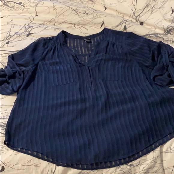 torrid Tops - Navy blue Torrid sheer blouse